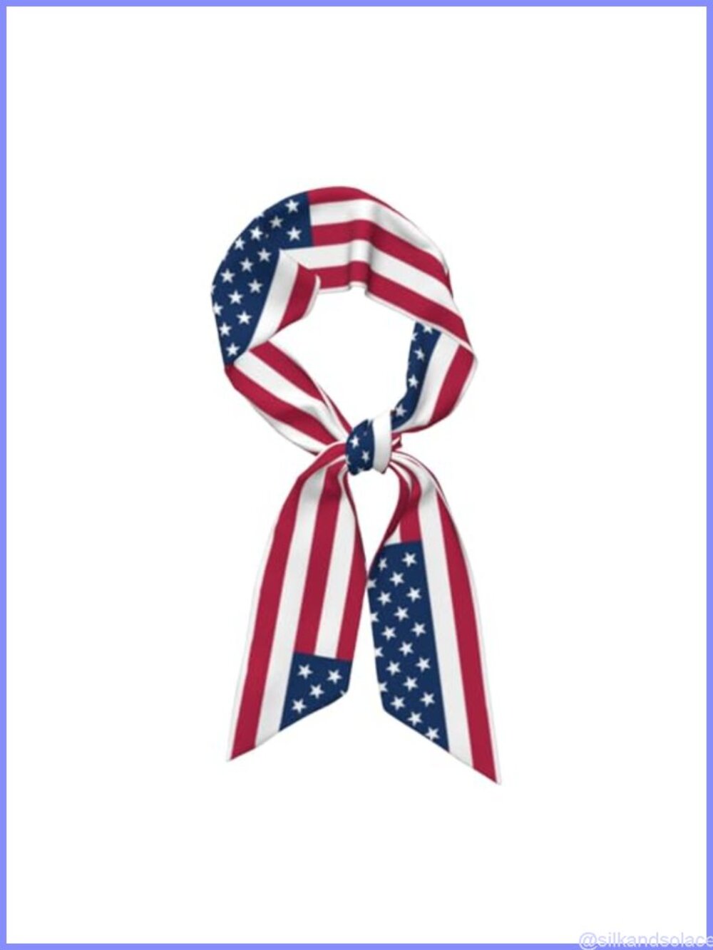 American Flag Pattern Silk Scarf Multi-purpose Neck Hair Handbag Accessory